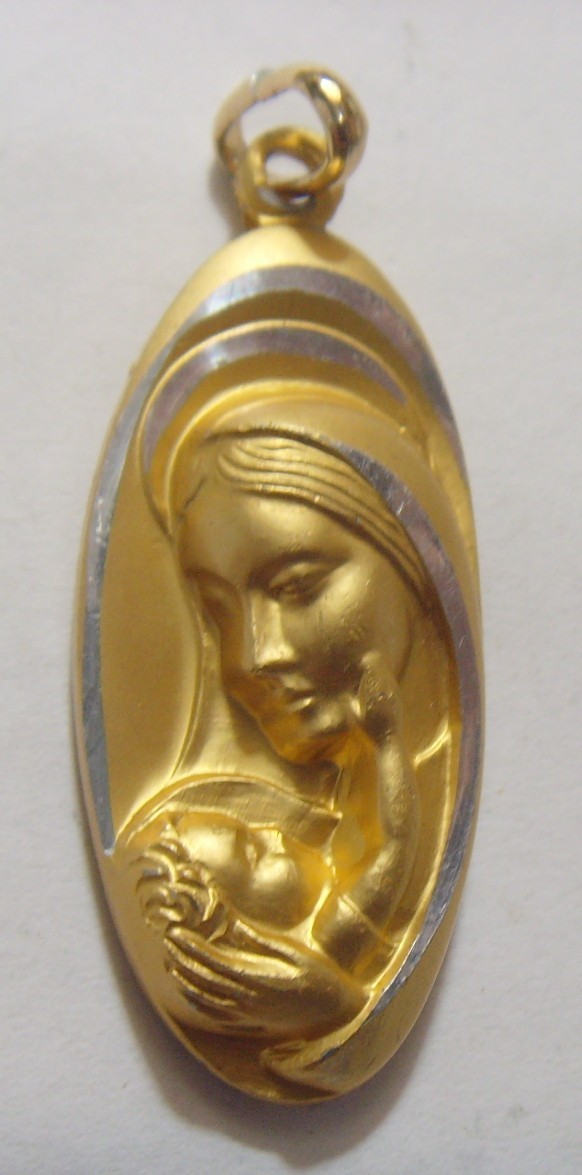 1950s vintage catholic Saint Mary Sweetheart of Jesus be my Love pendant 54563