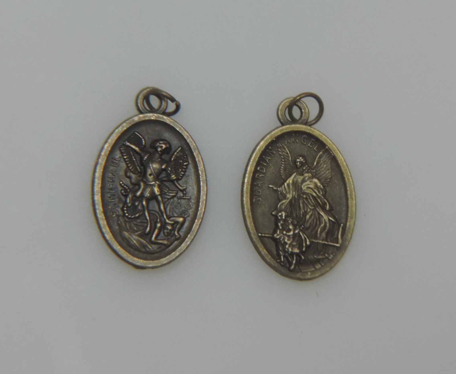 Guardian Angel/ St. Michael Medal with a 19″ Antique Red Copper Chain with Clasp
