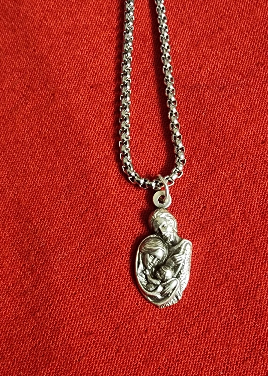 CHRISTIAN CATHOLIC MEDAL FOR THE HOLY FAMILY WITH CHAIN 20 ” ITALY