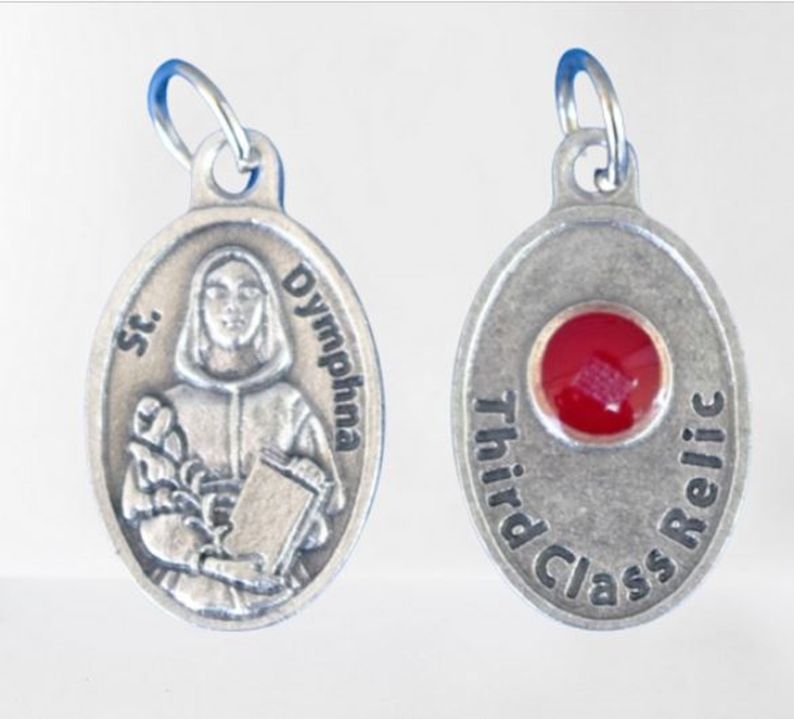 St Dymphna Relic Medal Patron of Stress 3rd Class Relic Pendant