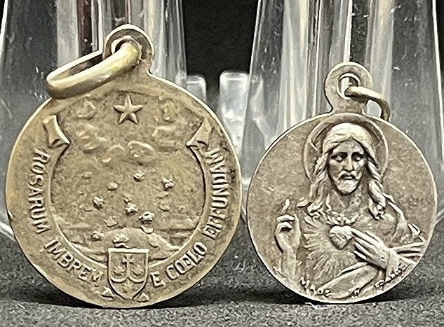 By Lasserre France antique lot 2 St Therese of Jesus, Mount Carmel, Sacred Heart