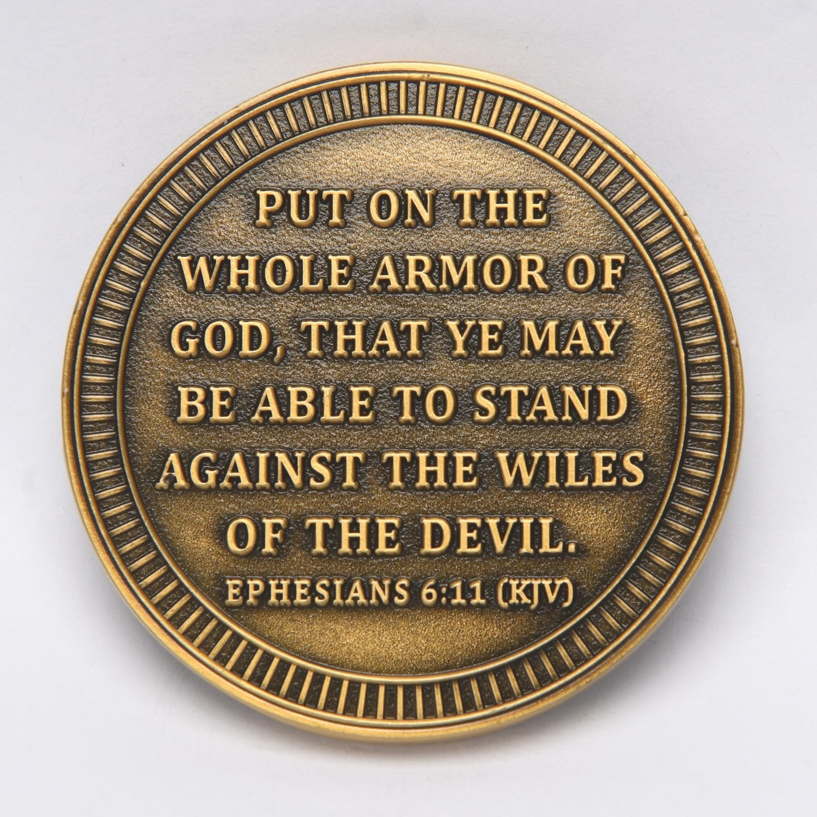 Armor of God Christian Challenge Coin – Double-Sided Zinc Alloy Collectibl