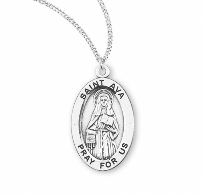 St. Ava Sterling Silver Medal Necklace, 18 Inch Chain