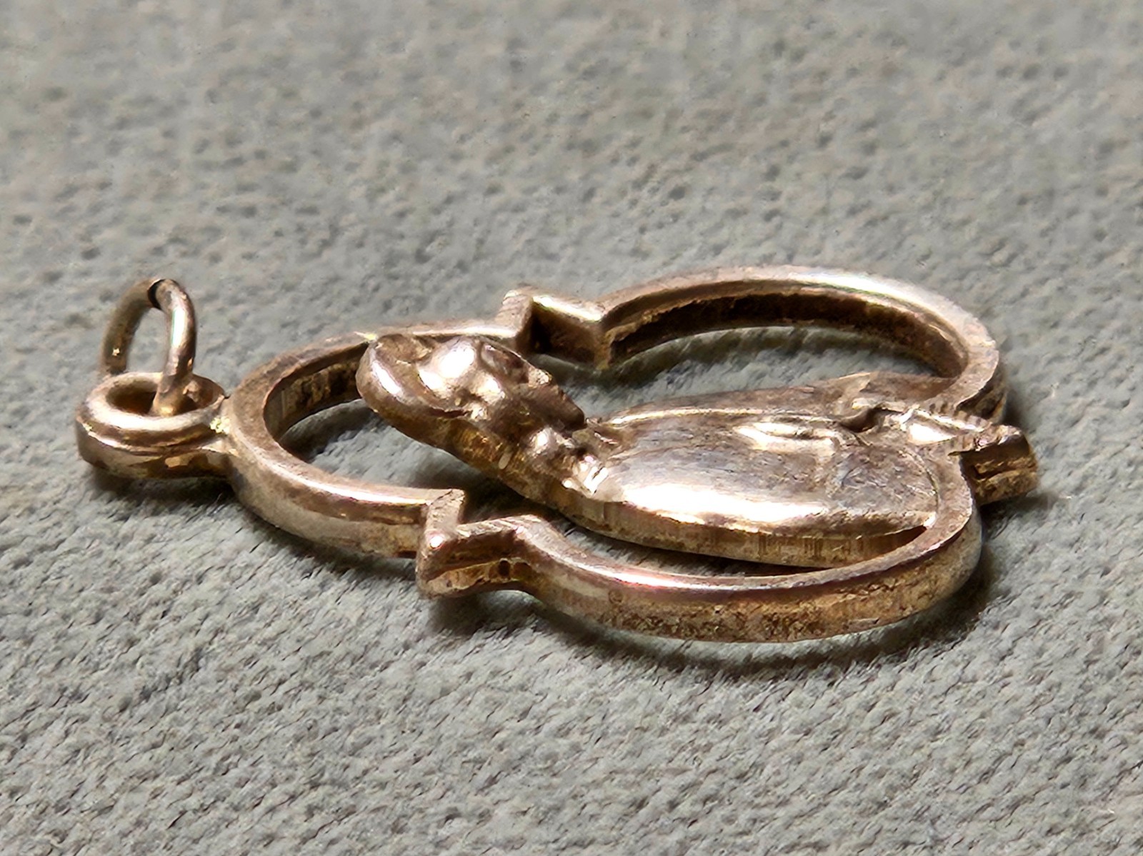 Vintage Sterling Silver Praying Mary Religious Medal Hallmark HMH Pendant