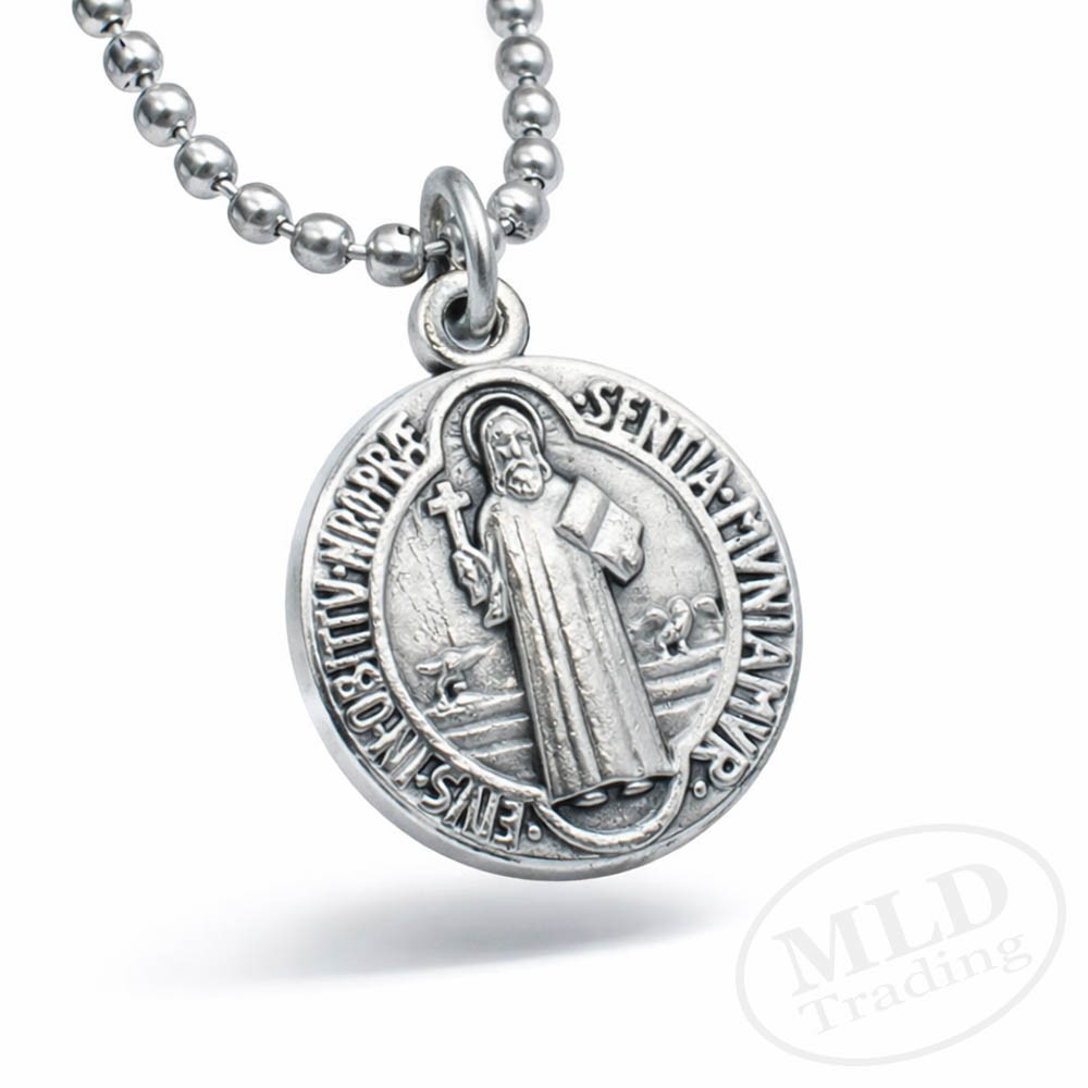 Saint St Benedict Medal Necklace – Made in Italy – Catholic Protection Pendant