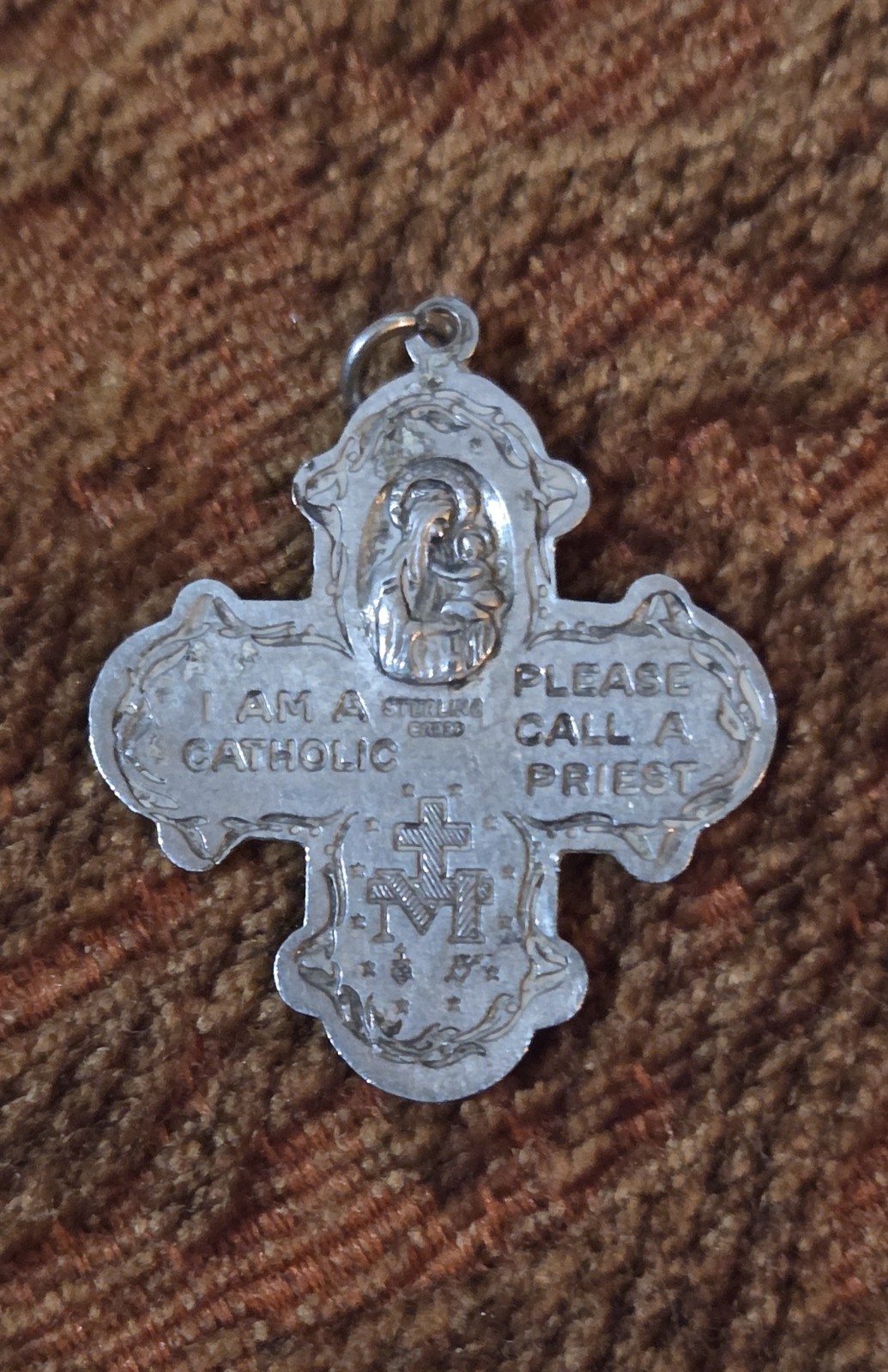 Vintage Lot of 7 Sterling Silver Religious Medals Pendants Catholic 40.2g