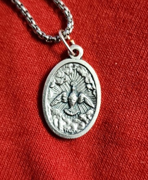 CHRISTIAN CATHOLIC Medal &24 inches chain made in Italy