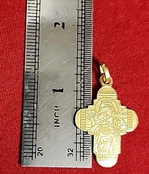 VINTAGE GREECE, RUSSIAN ORTHODOX GOLD PLATED CROSS E 10
