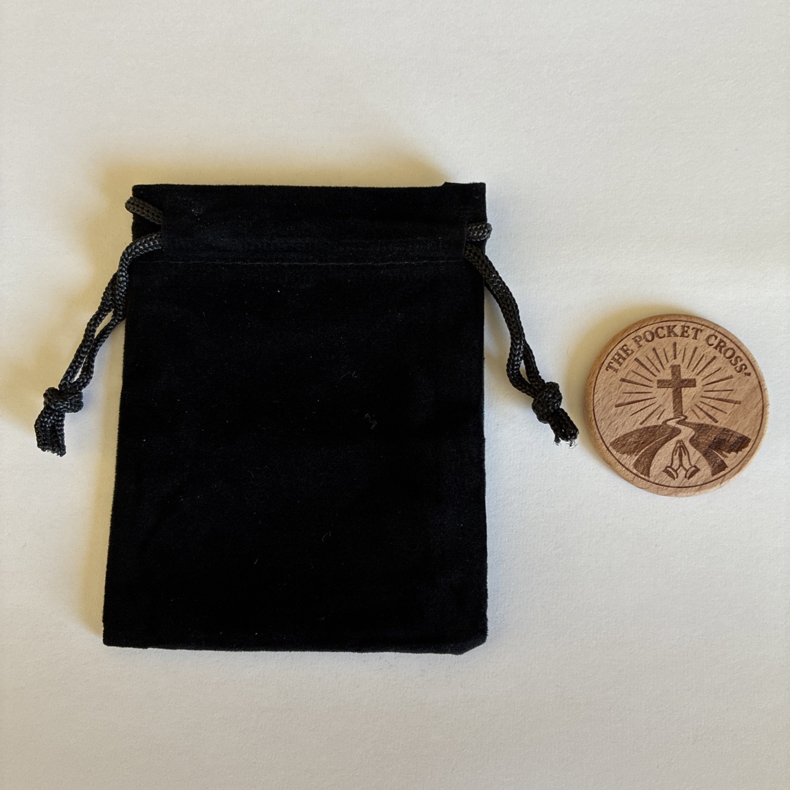 Religious Cross Prayer Faith Token Daily Faith Reminder Christian Gift w/Pouch.