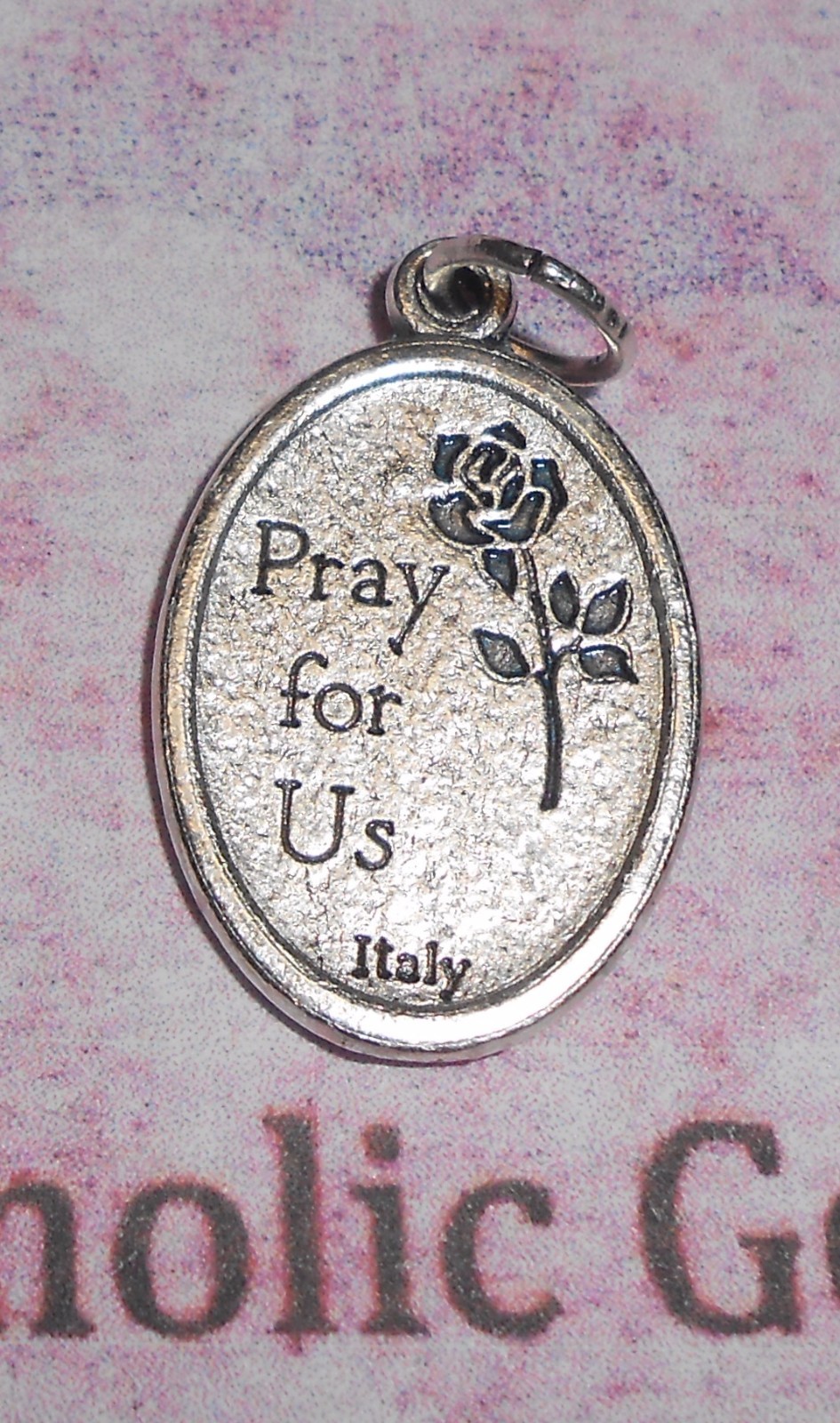 Saint St. Francis – Die Cast Italian Silver tone OX 1 inch Medal