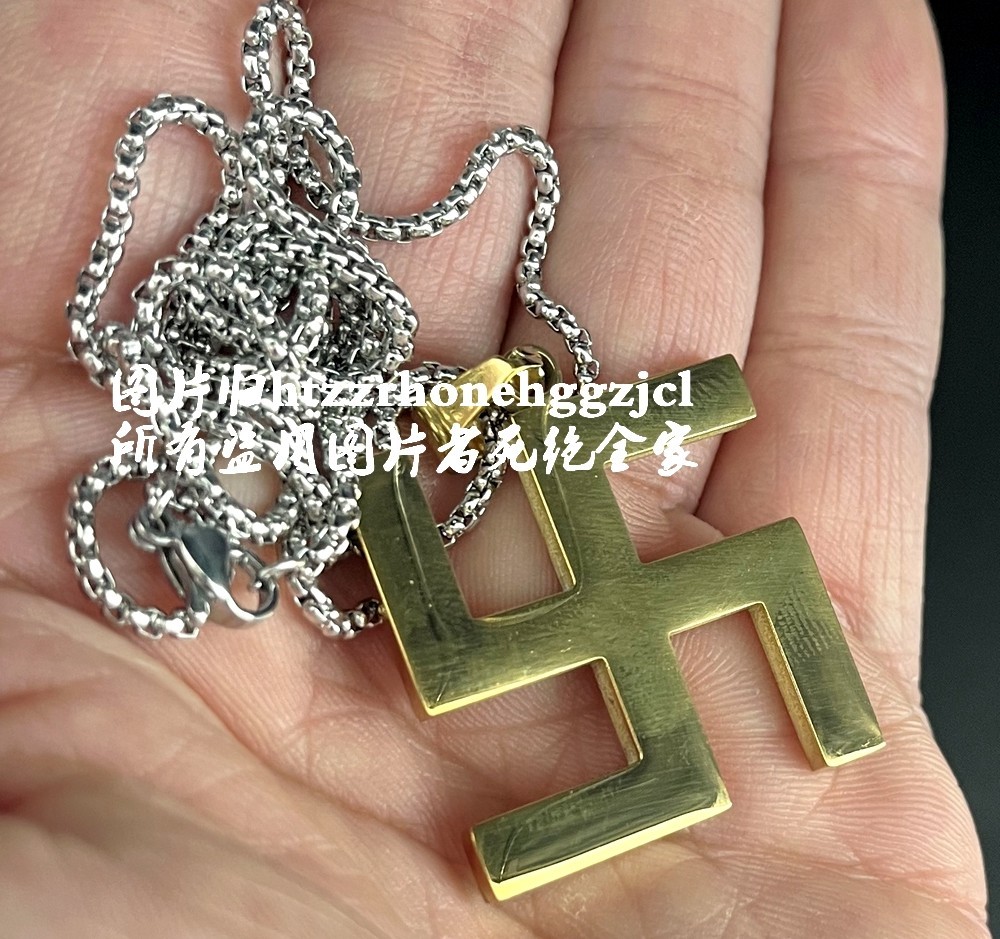 Titanium Steel Hindu Religious Swastik Swastika Pendant Necklace Chain Amulet