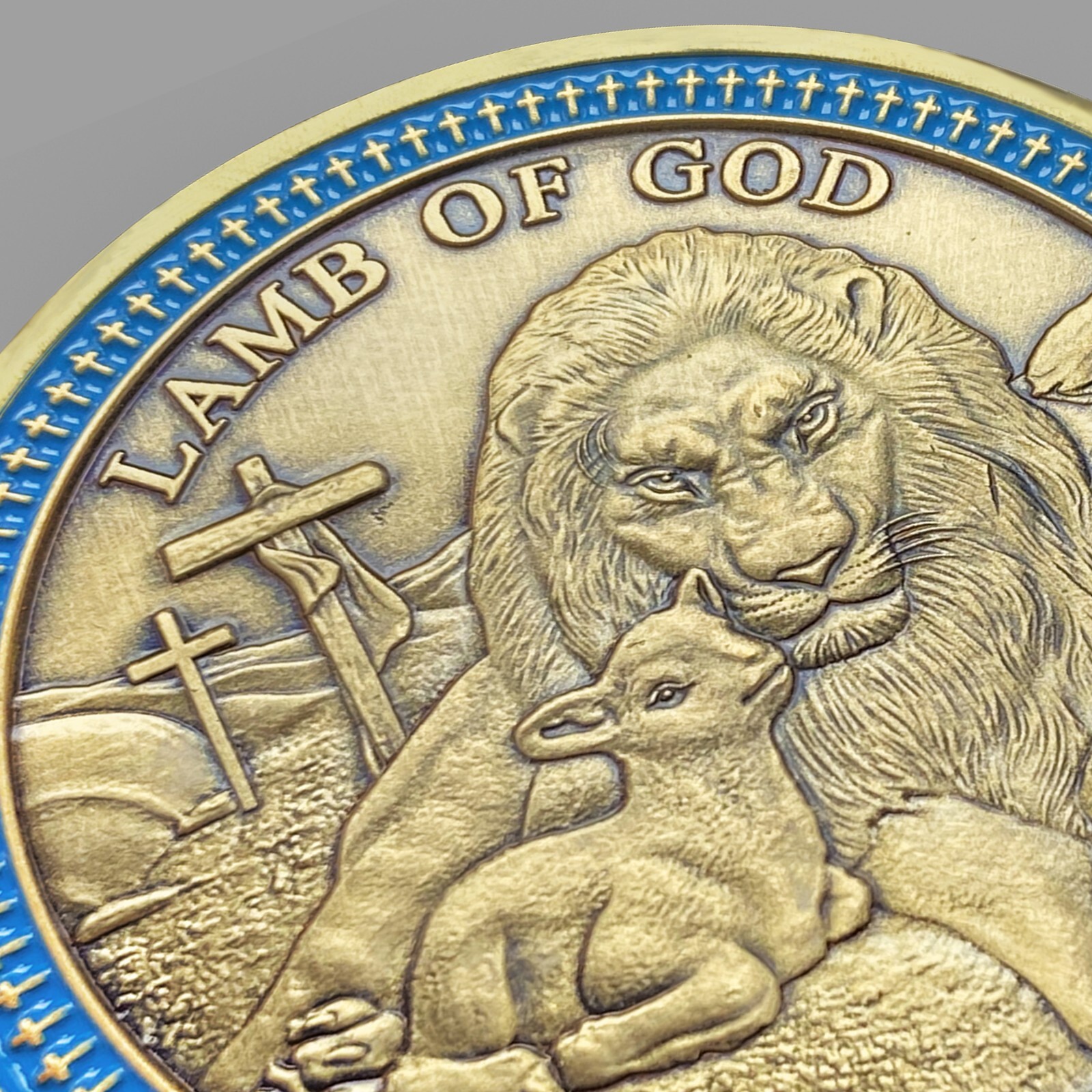 5pcs Lion Of Judah Challenge Coin Inspirational Christian John 1:29 Verse Token