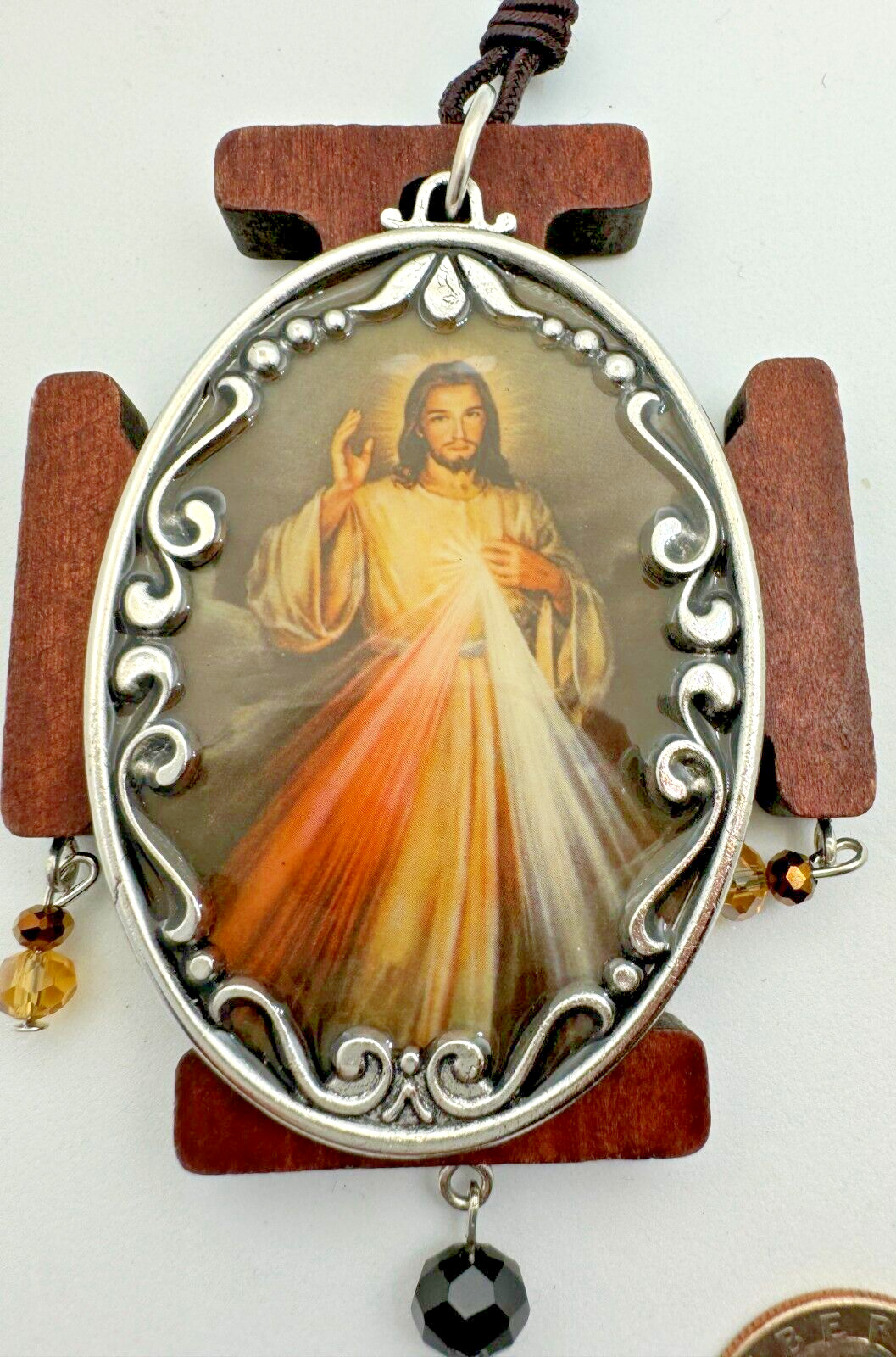 Divine Mercy Home Protector Cross – Door Hanger with St. Benedict Medal