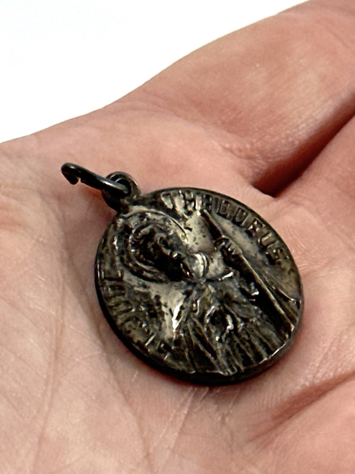Vintage St. Jude Thaddeus Catholic Devotional Medal Pendant Madonna Child