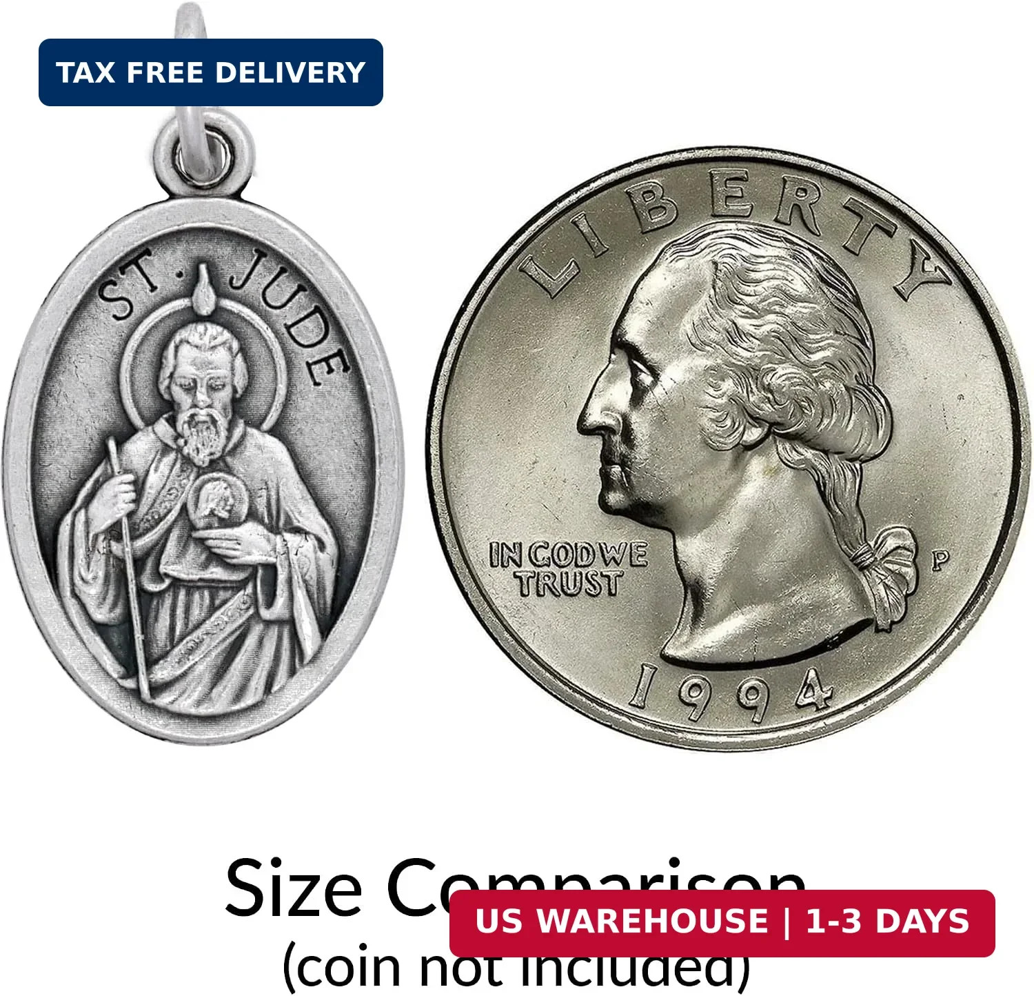 100 St. Jude Medals Bulk Silver Plated Made in Italy – Catholic Gifts for Evange
