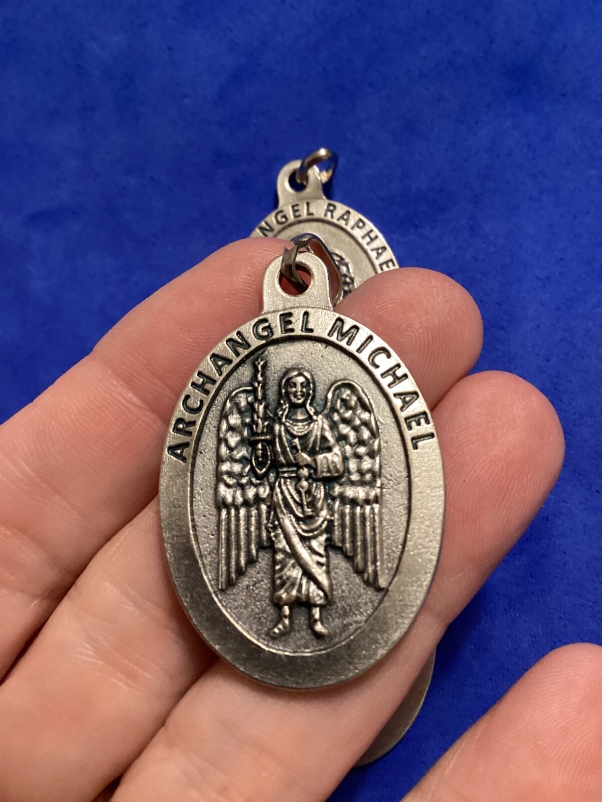 Lot 4 Archangel St Medals Michael Gabriel Raphael Guardian Saint Italy 1-1/2”
