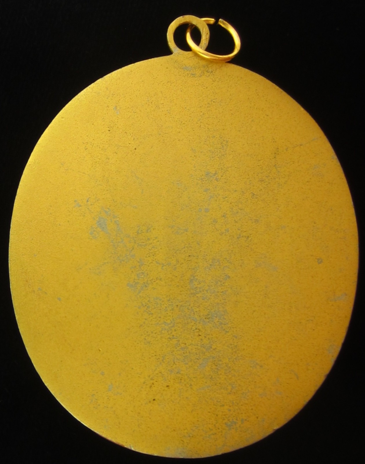 Vintage Saint Medal Gold Tone Red Enamel Religious Holy Catholic XL Large