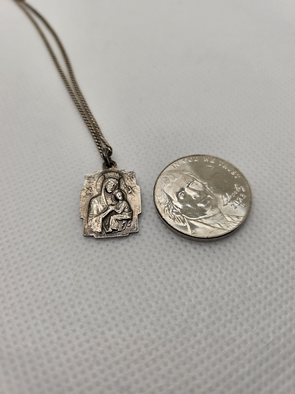 Vintage Silver Saint Gerard Medal Catholic STERLING HMH Petite Medal Small Size