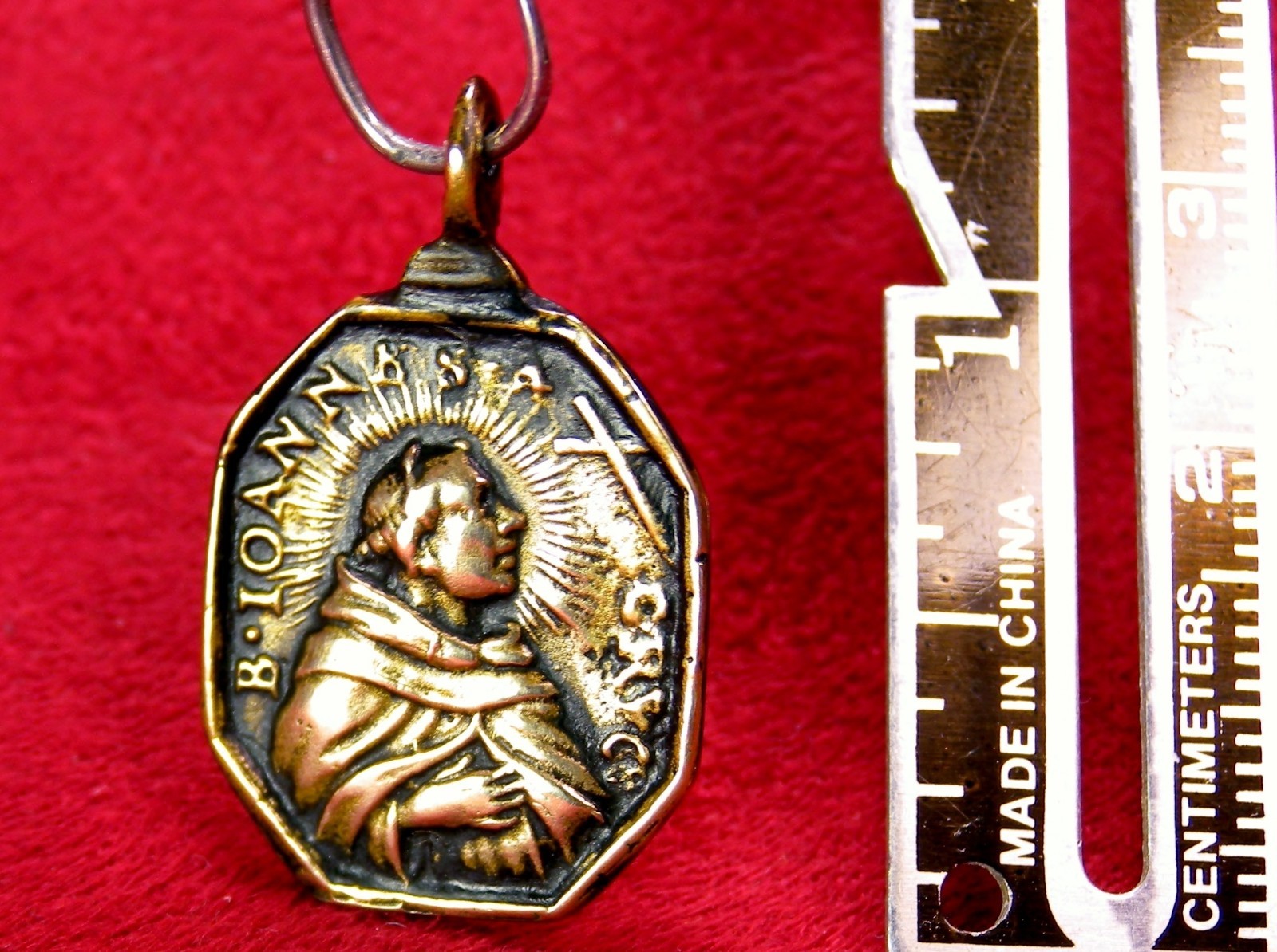RARE ANTIQUE JOHN OF THE CROSS 1675 BEATIFICATION & TERESA OF AVILA ROSARY MEDAL