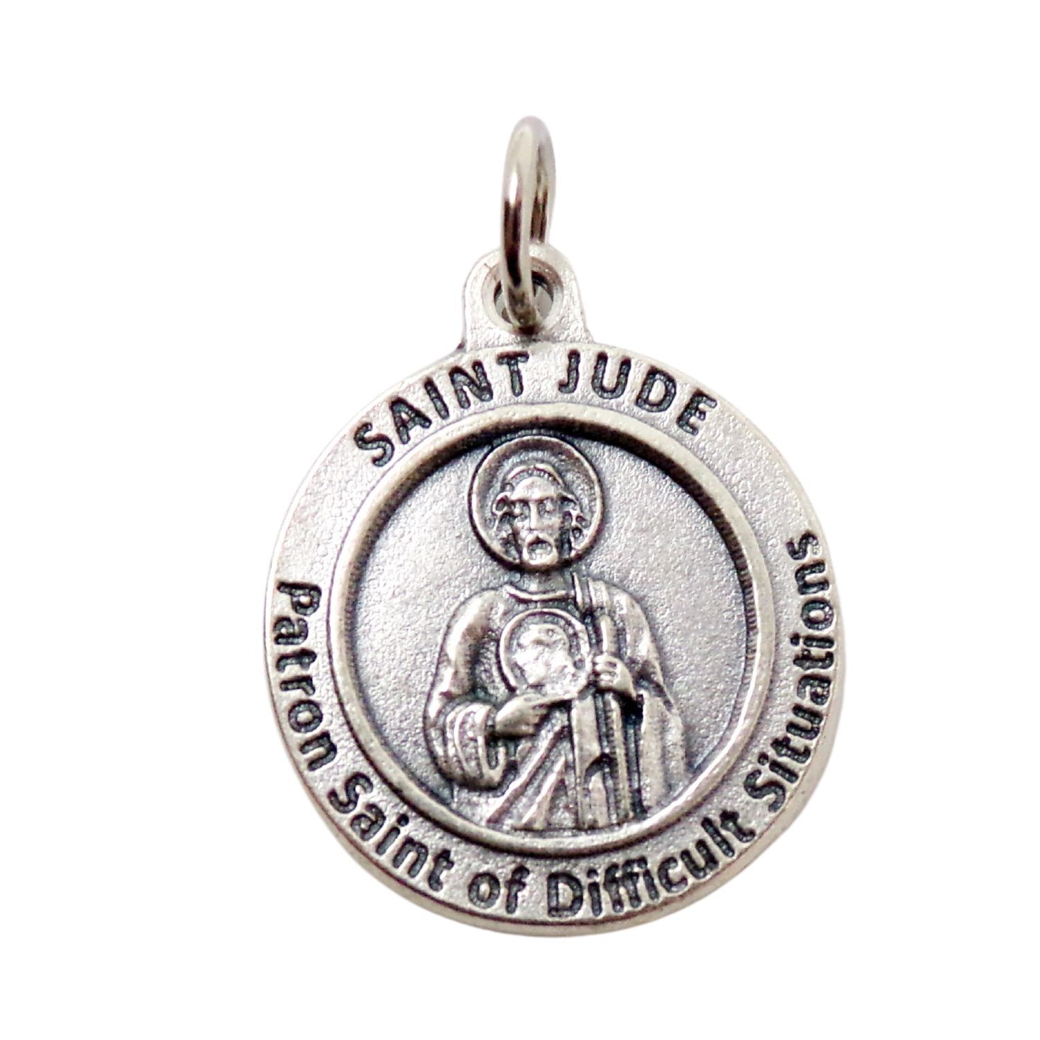 Patron St Saint Jude of Difficult Situations Silver Tone Medals Rosary Part 1 In