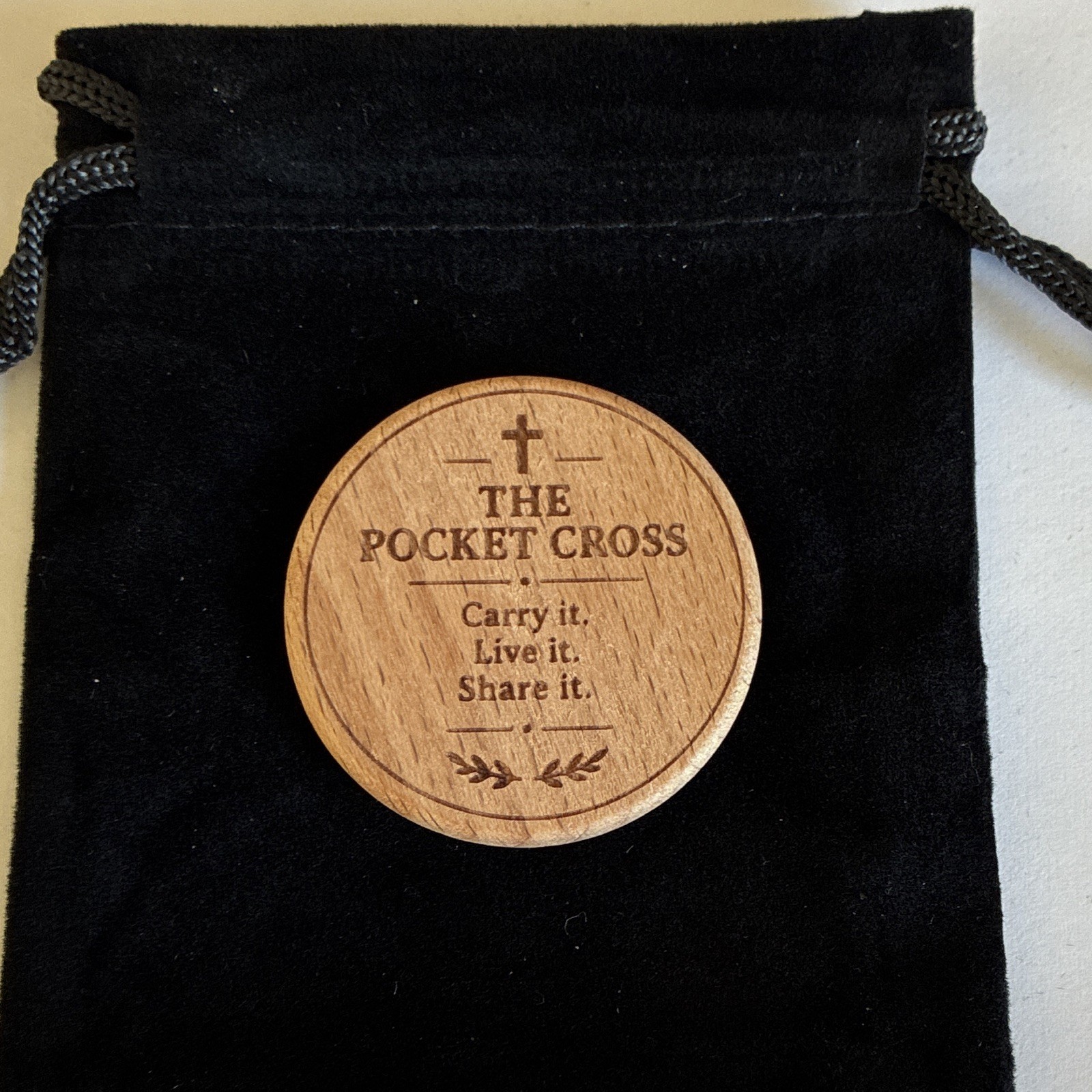 Religious Cross Prayer Faith Token Daily Faith Reminder Christian Gift w/Pouch.