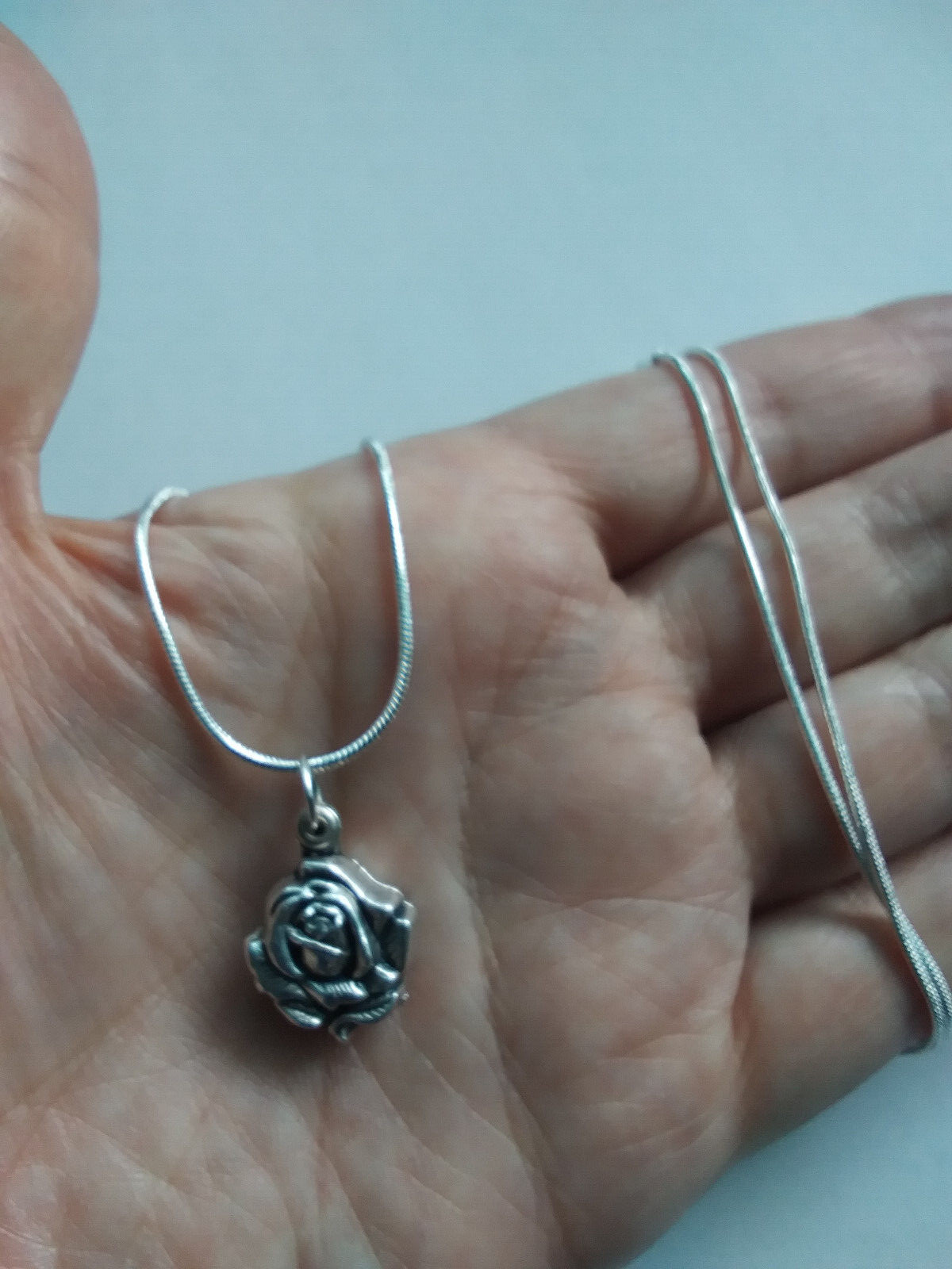 Miraculous Medal ROSE LOCKET Italy 925 Sterling Silver Chain Necklace QUALITY