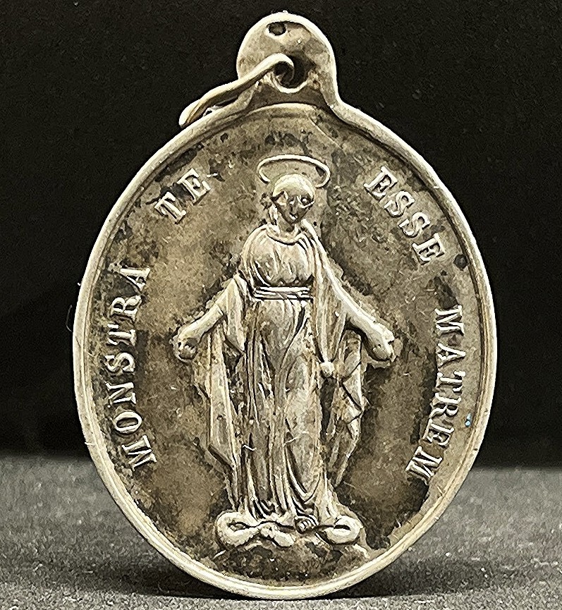 France 1900´ Miraculous Virgin Mary Monstra te esse Matrem Daughters Mary silver