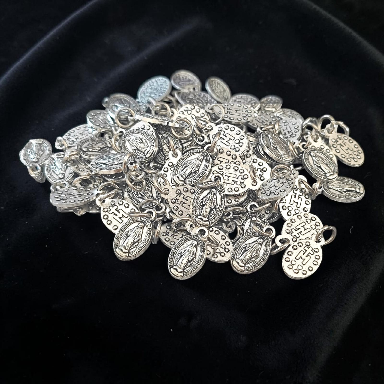 Miraculous Medals silver color Lot Bulk 50 Pcs