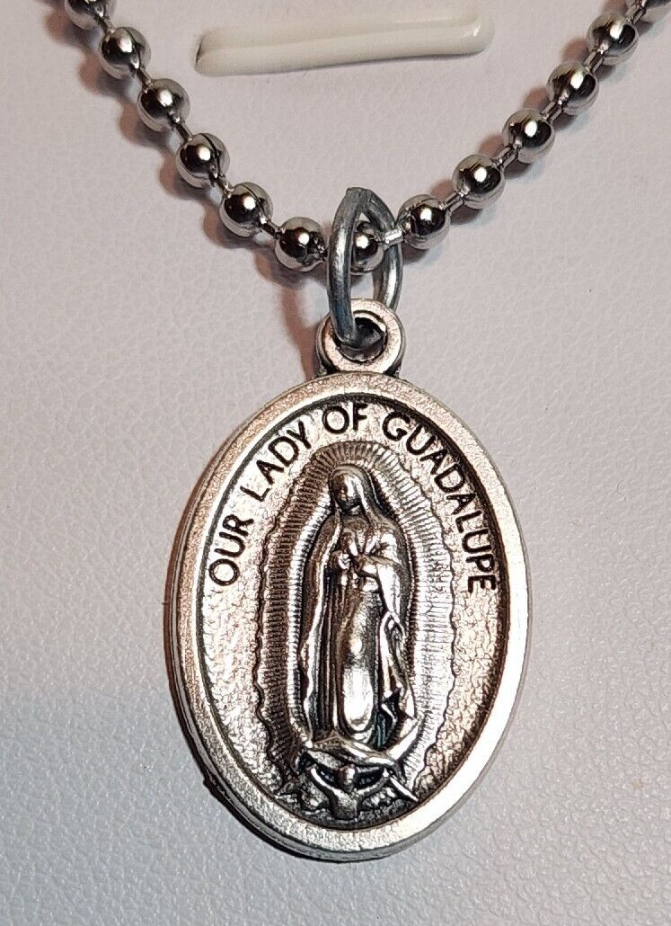 Our Lady Of Guadalupe Medal on a Ball Chain with Holy Card