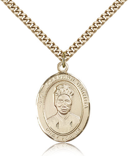 Saint Josephine Bakhita Medal For Men – Gold Filled Necklace On 24 Chain – 3…