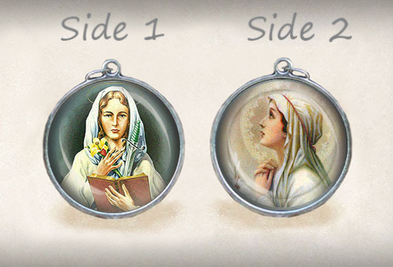 St Dymphna / Our Lady Of Mental Peace Catholic Medal Virgin Mary Pendant