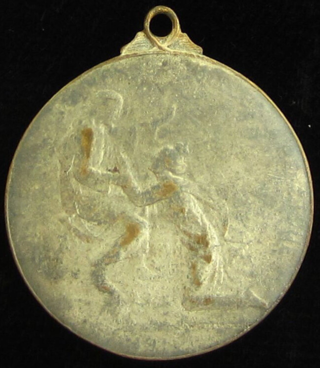 Vintage Jesus Medal Holy Catholic 1914 Joseph Witterwulghe WWI Belgium Large