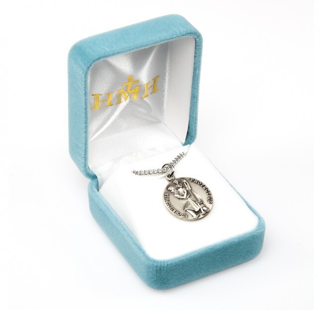 925 Sterling Silver Saint Christopher Travel Pendant Medal Necklace With Chain