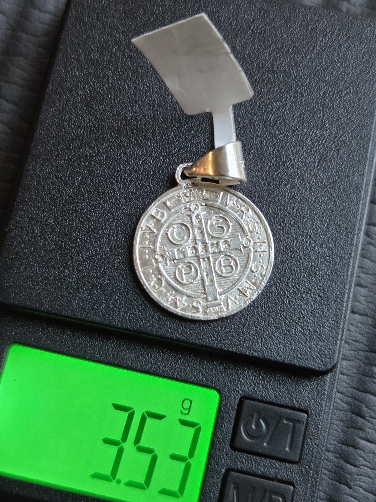 Christianity Round Saint Benedict Medal Pendant with Bail, Approx 3.5g