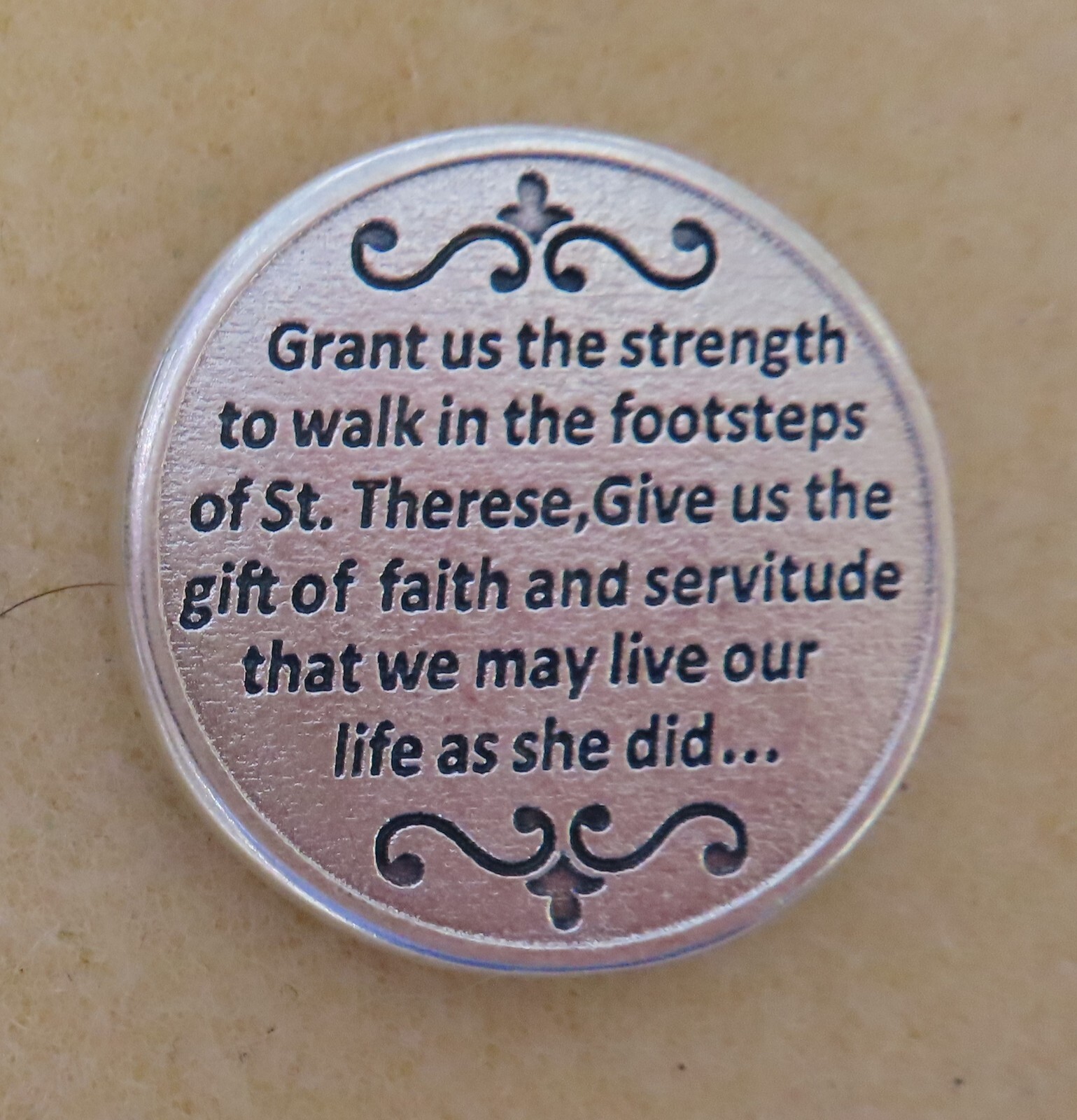 Saint Therese.. – Pink Enamel- Pocket Token/Coin 6016