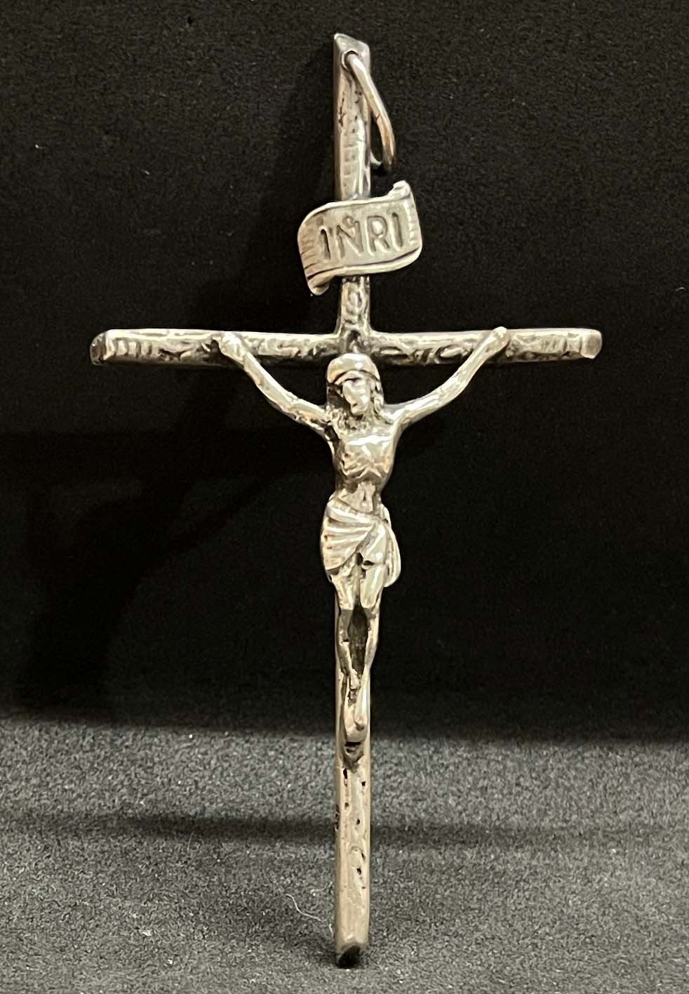 Antique silver cross Crucifix Jesus Christ, wonderful piece, excellent condition