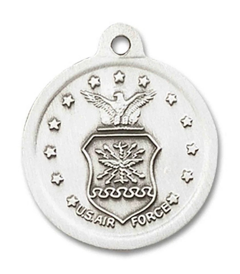 Pewter Saint Michael Air Force Catholic Medal Pendant Necklace 18″ Chain GiftBox