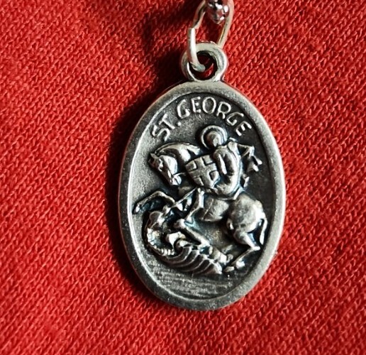 CHRISTIAN CATHOLIC Medal &24 inches chain made in Italy