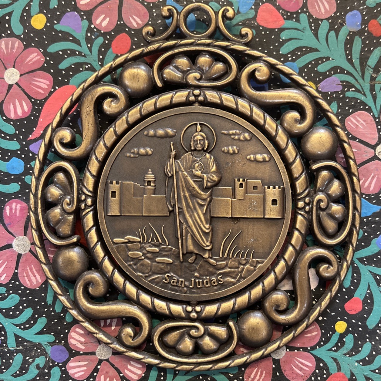 St Jude / Our Lady Of Guadalupe Medal Metal Plaque Catholic Religious 5.5”L
