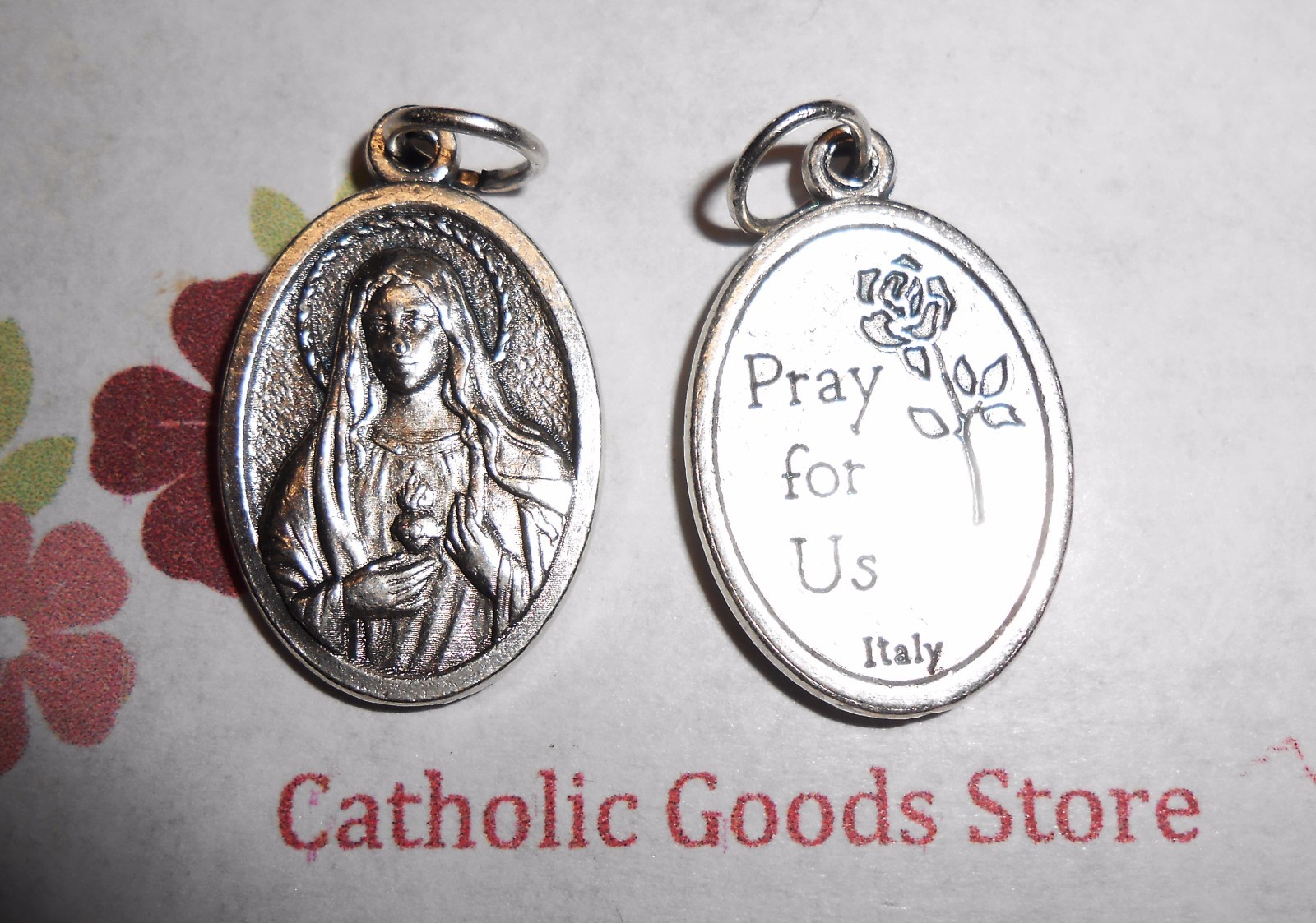Immaculate Heart of Mary – Oxidized Die Cast Italian 1 inch Medal