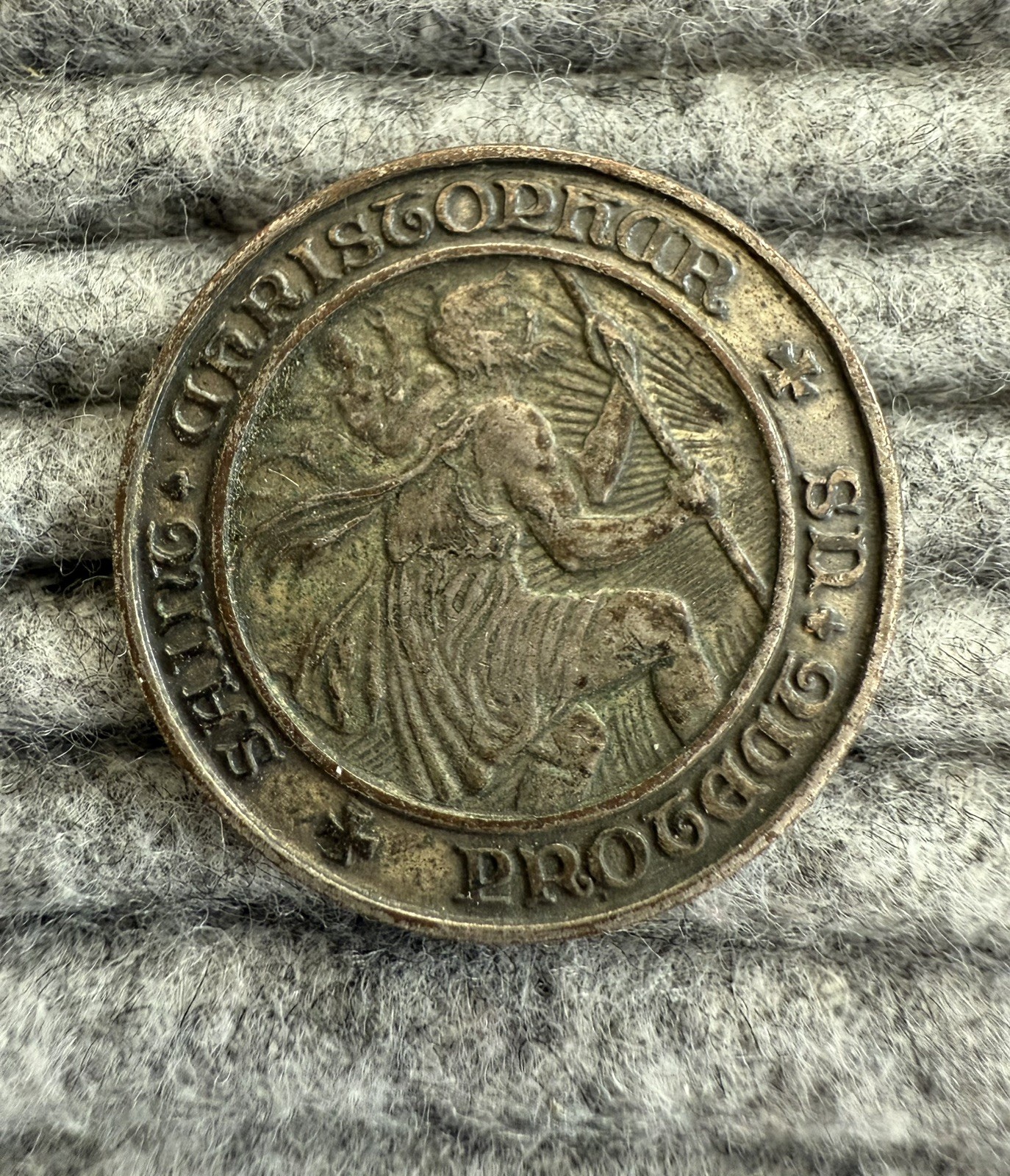 Saint Christopher Token 3 Grams 1 Inch Diameter Safe Travels Nice Design Silver?