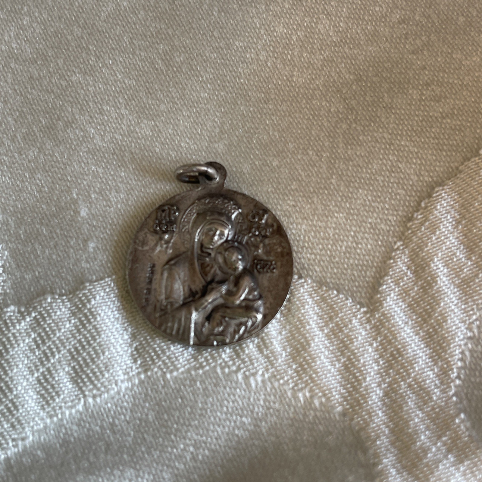 Lot of 5 Sterling Silver 925 Vintage Pendant Charms Religious Medals Mary