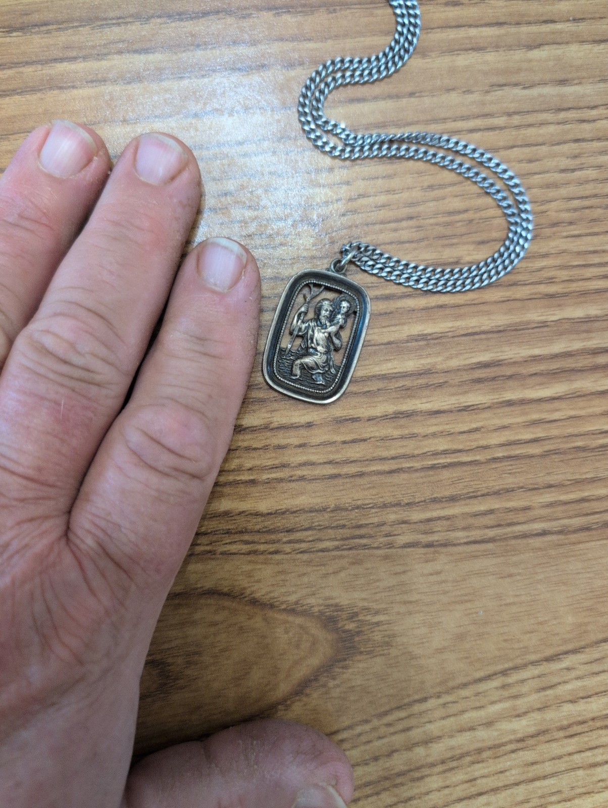 Vintage 1950s Catholic Saint Christopher Medal, STERLING SILVER