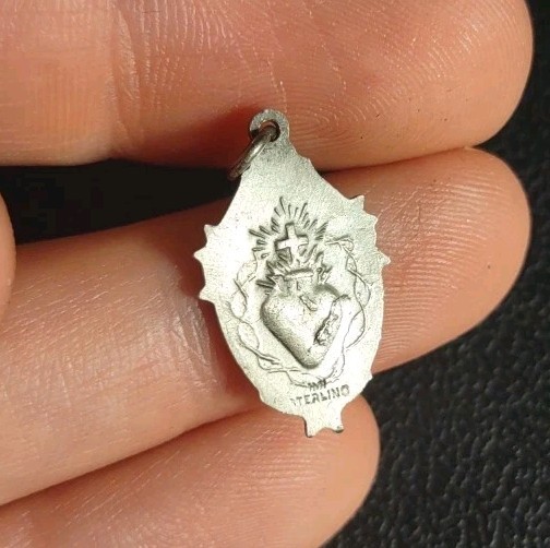 2.4 Gram Vintage Infant Of Prague Medal Sterling Silver 925 Religious Holy Charm
