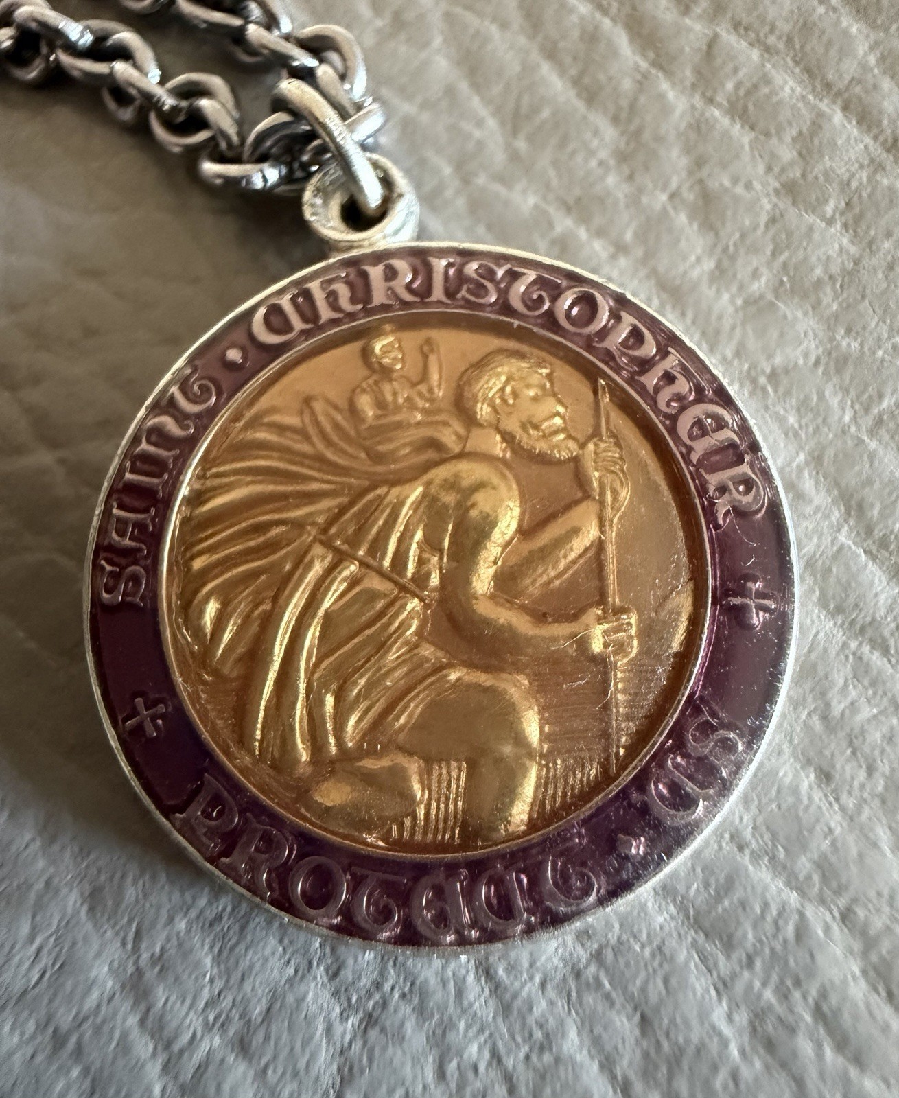 CREED Sterling Silver St Christopher Pendant for SURF LIFE for Women Plumeria