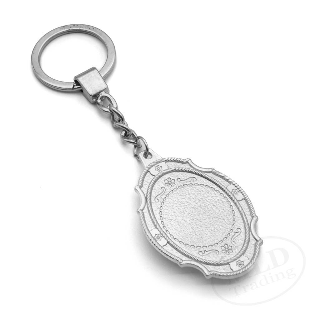 St Michael Medal Keychain Large Silver Pendant Zinc Alloy Religious Key Ring