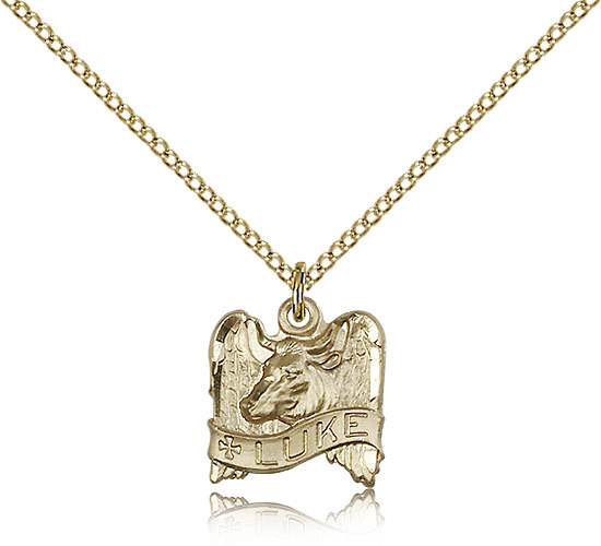 Saint Luke The Apostle Medal For Women – Gold Filled Necklace On 18 Chain – …