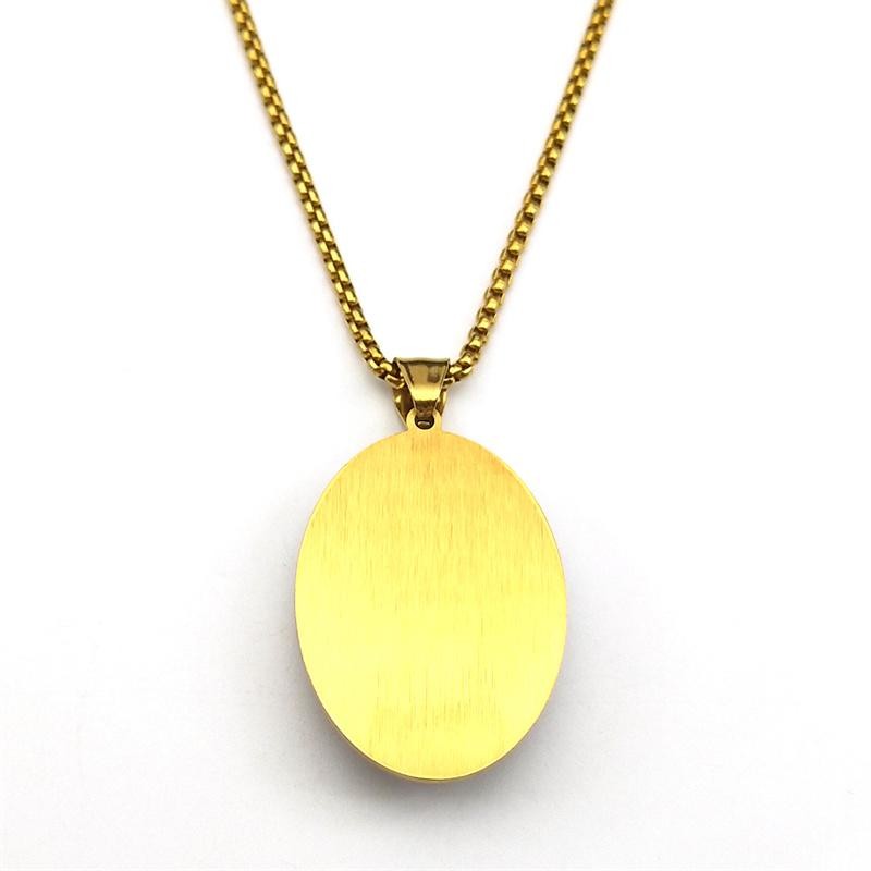 Gold Saint Michael Protect Us Medal Necklace Stainless Steel Archangel Gift