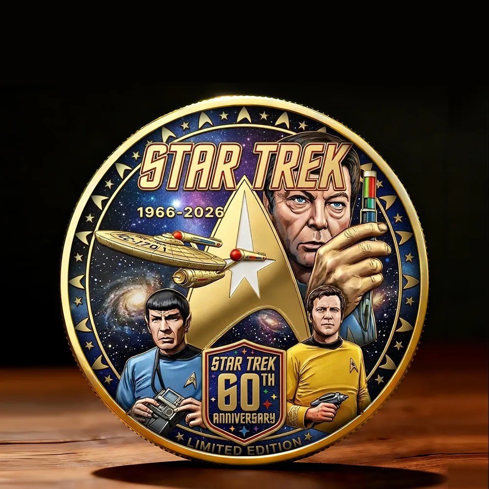 Star Trek 60th Anniversary Commemorative Gold Coin USS Enterprise NCC-1701 2026