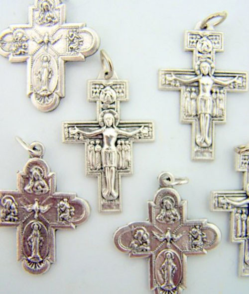 San Damiano and 4-Way Cross 1 1/2-inch Medals, Lot 10